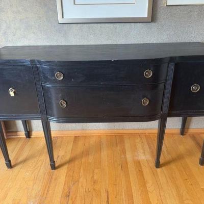 Antique Huntley Furniture Black Buffet Sideboard	