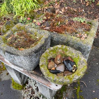 #1 Tufa Stone Planters – Set of 3 Rustic Rock Garden Troughs	