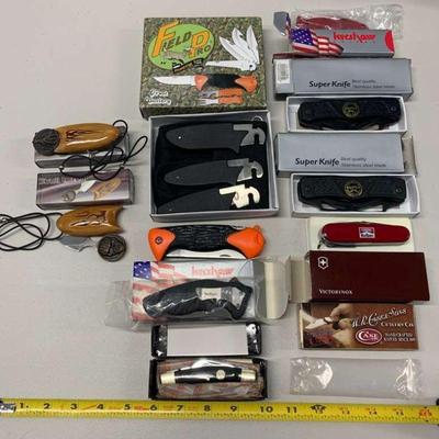 SCH252 Miscellaneous Pocket Knives and Marlboro Swiss Army Knife