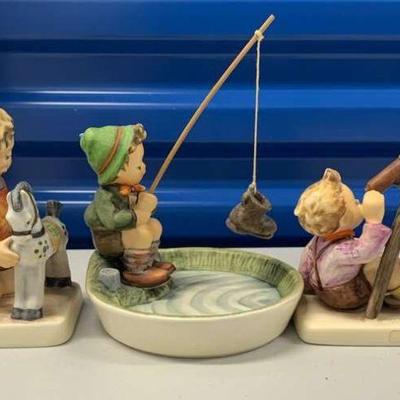 SCH510 Vintage M.I. Hummel "Just Fishing" "Star Gazer" "Horse Trainer" Figurines