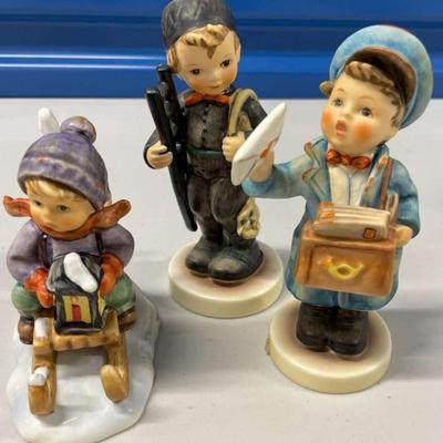 SCH516 - Hummel Figurines “Ride Into Christmas”, “Chimney Sweep”, “Postman”