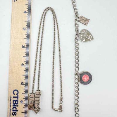 (2) Sterling Silver Charm Jewelry Pieces – Necklace & Bracelet
