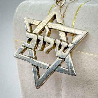 (2) Sterling Silver Star of David Pendants with Necklace
