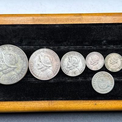 (6) Vintage Panama Balboa Coins - Mostly Silver!

