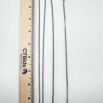 (2) Vintage Sterling Silver Necklaces – Rope & Snake Chains
