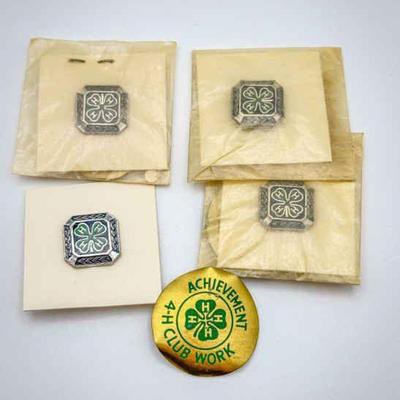 Vintage 4-H Club Pins & Button
