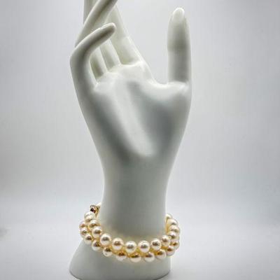 8" Real Pearl Bracelet with Sterling Silver Clasp
