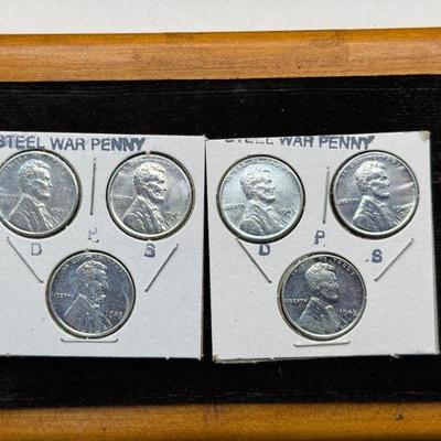 (2) Stunning 1943 Steel Penny Sets Incl. Missing 4 Error!
