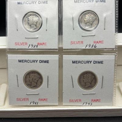 (4) Sleeved Mercury Dimes
Includes
1924
1936
1941
1943-D
