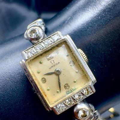 14KT White Gold & Diamonds Omega Watch
