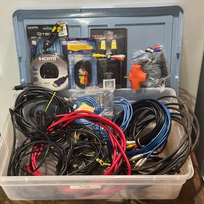 Tote Of Cords, Adapters, And Plugs
