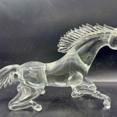 Huge Signed Formia Vetri De Murano Glass Horse With Sticker
