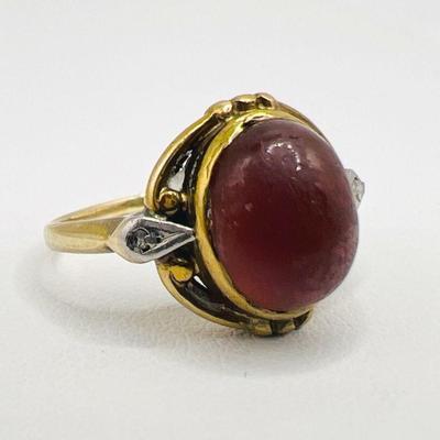 10K Red Solitaire with Diamond Accents
