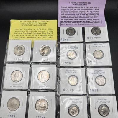 Sleeved “Brilliant Uncirculated” Quarter & Dime Collection
