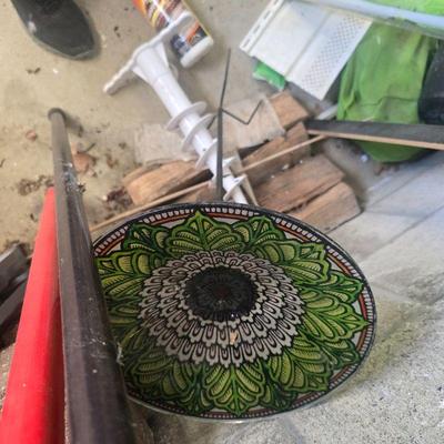 Glass bird bath