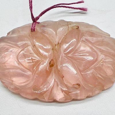 1.75” Carved Rose Quartz Button
