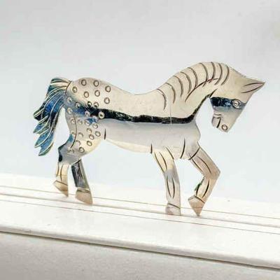 Sterling Silver Horse Brooch
