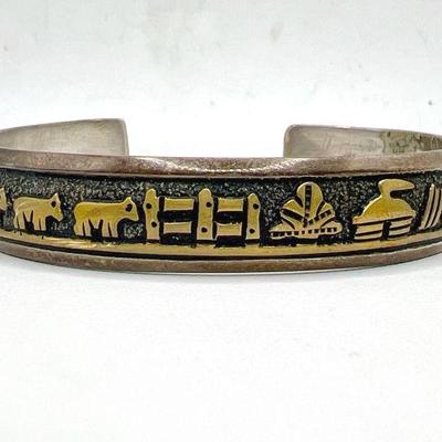 Native American Navajo Sterling Silver Cuff Bracelet
