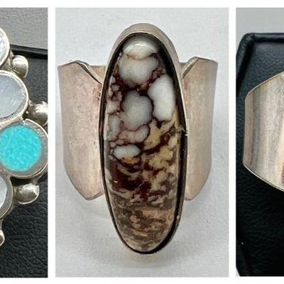 (3) Polished Stone Rings
