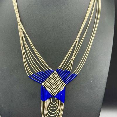 Sterling Silver Tipped Beaded Necklace
