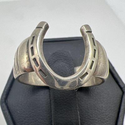 Good Luck Sterling Silver Horseshoe Ring
