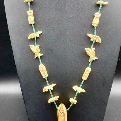 Zuni Corn Maiden Fetish Necklace
