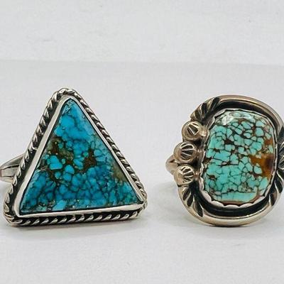 (2) Southwestern Style Sterling Silver Rings
