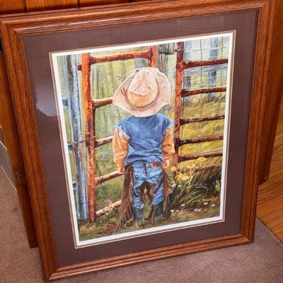 June Dudley Little Cowboy Print
