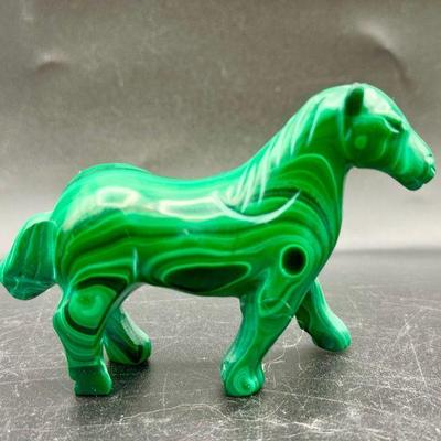 Stunning Malachite Horse Figurine (imperfect)
