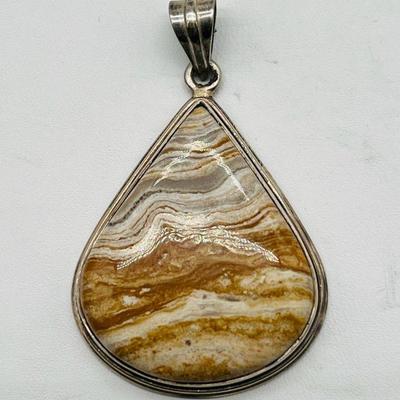 Polished Jasper Sterling Silver Pendant
