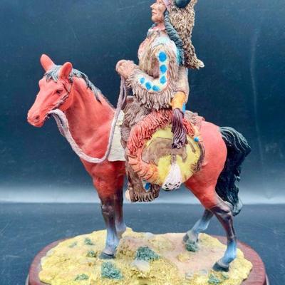 Native American "Buffalo Chief" Resin Statue Sculpture American Indian Art
