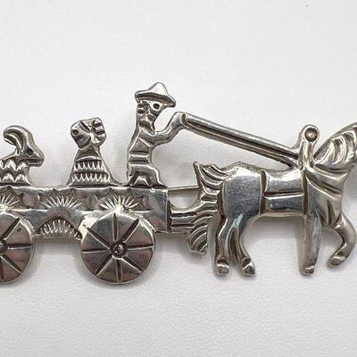 Sterling Silver Native American Navajo Storyteller Pin
