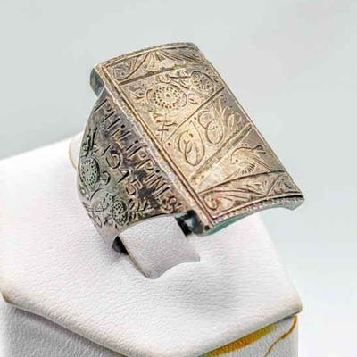 WWII-Era Sterling Silver Filipino & Korea Guerrilla Ring – 14.7g
