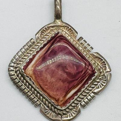2.25” CA’WIN Sterling Silver Polished Stone Pendant
