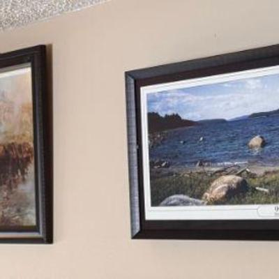 (2) Quabbin Reservoir Photos And (1) Buffalo Print

