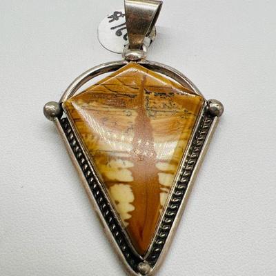 2.25” Owyhee Jasper Sterling Silver Pendant
