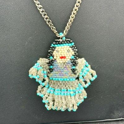 Sterling Silver Chain With Beaded Pendant
