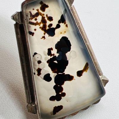 Rare Jenny Creek Dendritic Agate 2” Sterling Silver Pendant
