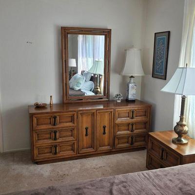 Vintage Spanish Revival dresser with mirror