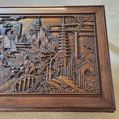 Vintage Chinese hand carved Huanghuali coffee table
