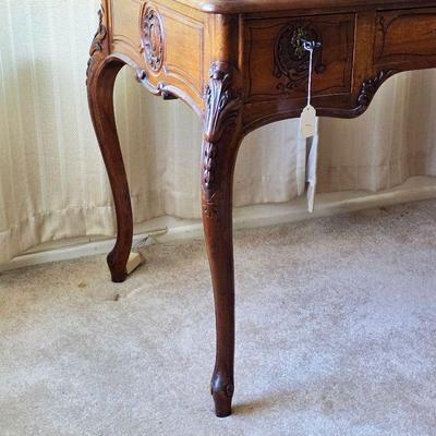 Antique French Provincial leather top writing desk (with keys for every lock)