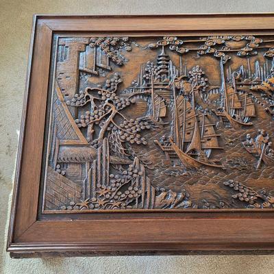 Vintage Chinese hand carved Huanghuali coffee table