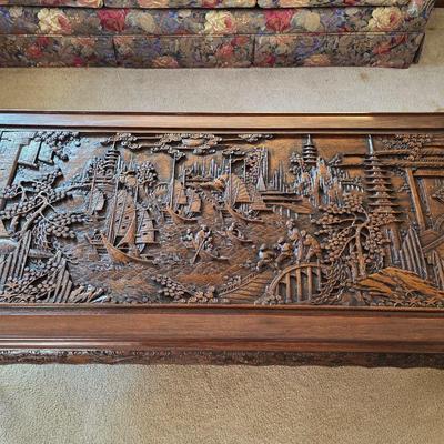 Vintage Chinese hand carved Huanghuali coffee table