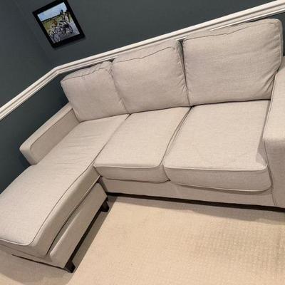 4-Seater Petite L-Shaped Fabric Sectional Sofa Set	