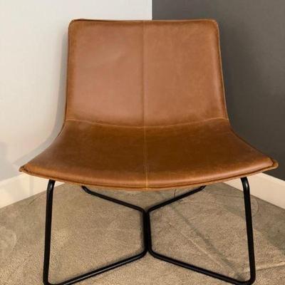 Walker Edison Whiskey Brown Faux Leather Task Chair	