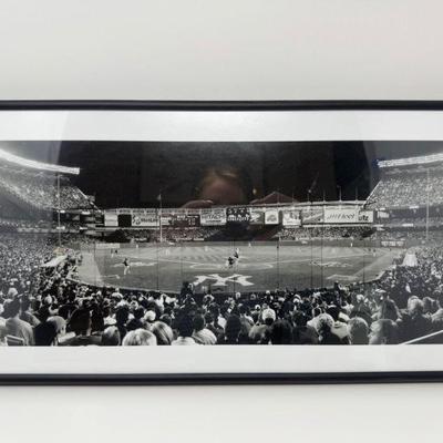 Framed Black & White Yankee Stadium Baseball Photograph	