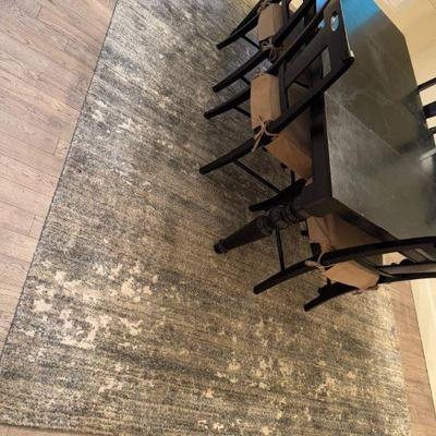 Large Man-Made Synthetic Dining Room Rug	