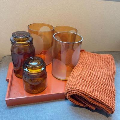 Modern Amber & Terracotta Kitchen Set (West Elm, Crate & Barrel, etc.)	