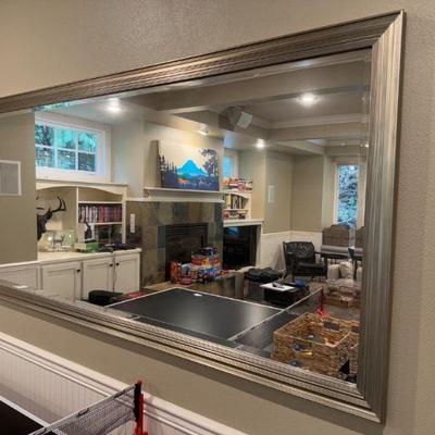 Extra-Large Rectangular Framed Wall Mirror w/ Beveled Edge	