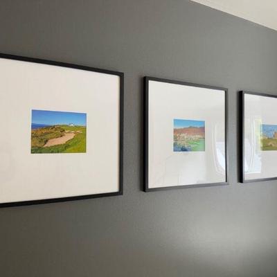 Pottery Barn Golf Course Prints – Set of 3 Framed Wall Art Pieces	